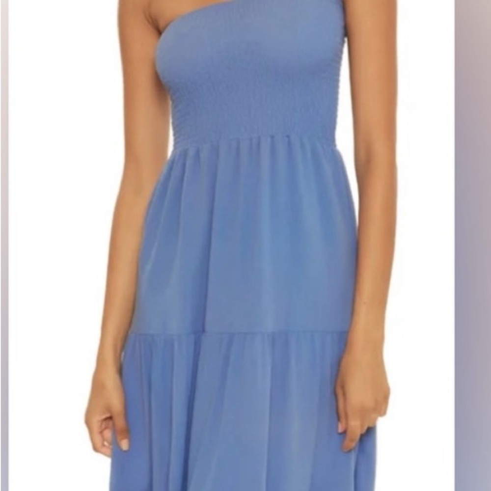 BECCA crinkled rayon asymmetrical dress coverup